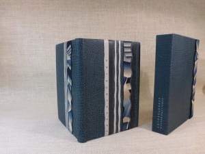 Libro en Piel azul de Búfalo con aplicaciones