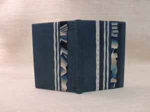 Libro en Piel azul de Búfalo con aplicaciones