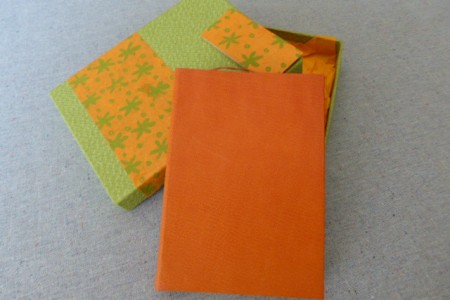 Agenda Diaria de Piel color naranja
